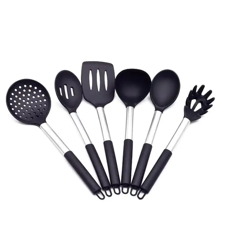 6-Piece Kitchen Utensils with Stainless Steel Handles